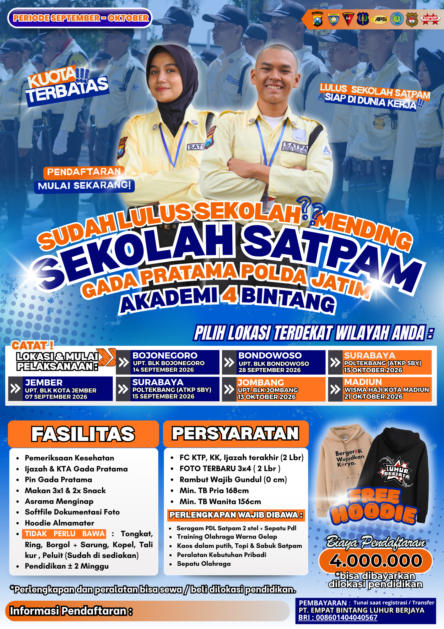 Flyer Akademi 4 Bintang periode September Oktober